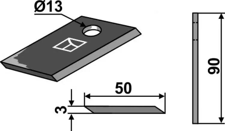 Rotorklinge 90x50mm